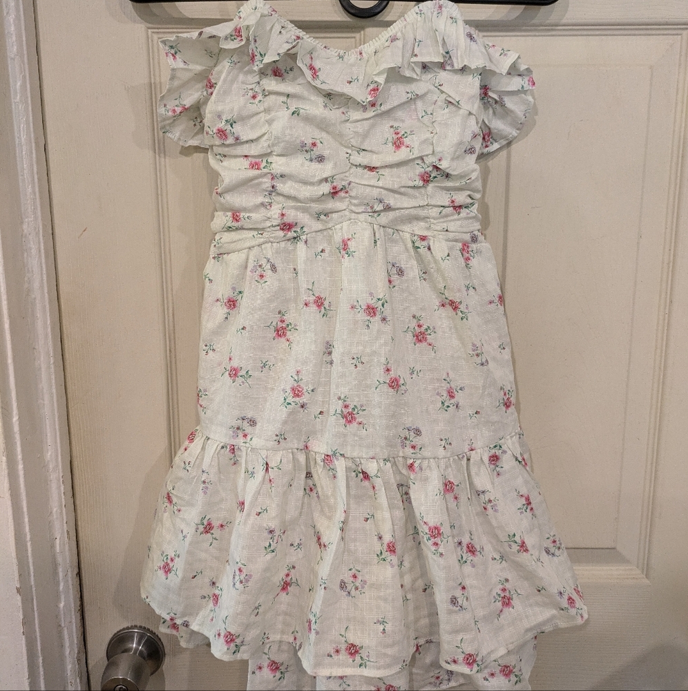 Wild Fable White Floral Rose Pattern Women's Dress Size XXS